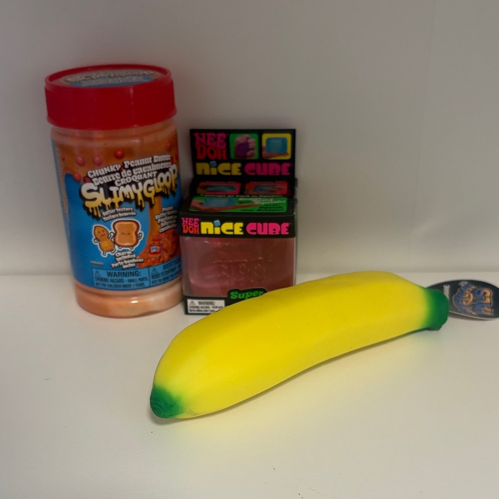 Squishy Banana Stress Toy - Needoh Nice Cube, Slimy Gmoop pb&J. Fastship